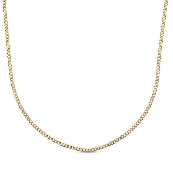 Curb Chain Necklace 2mm Yellow Ion-Plated Solid Stainless Steel 24"