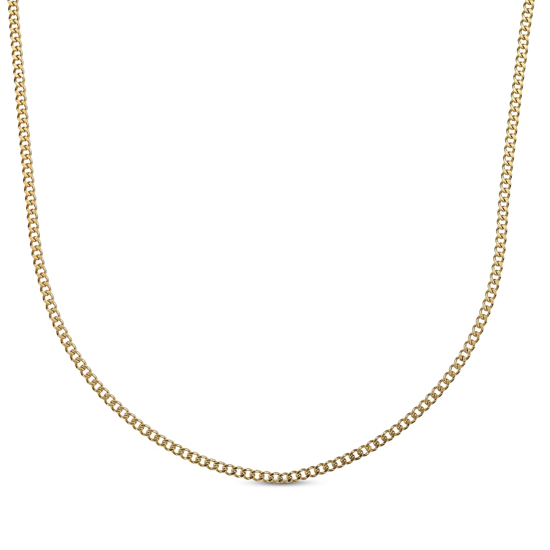 Main Image 1 of Curb Chain Necklace 2mm Yellow Ion-Plated Solid Stainless Steel 30&quot;