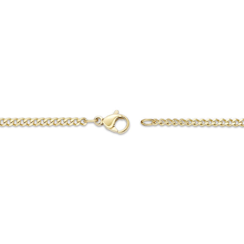 Main Image 3 of Curb Chain Necklace 2mm Yellow Ion-Plated Solid Stainless Steel 30&quot;