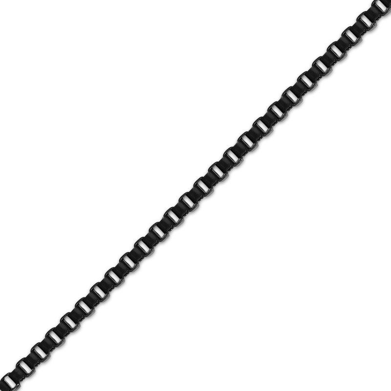 Main Image 2 of Box Chain Necklace 2mm Black Ion-Plated Solid Stainless Steel 18&quot;
