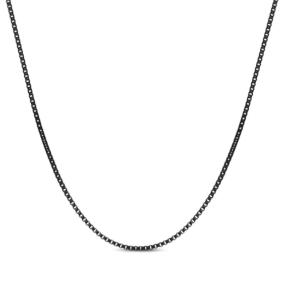 Solid Box Chain Necklace 2mm Black Ion-Plated Stainless Steel 20"