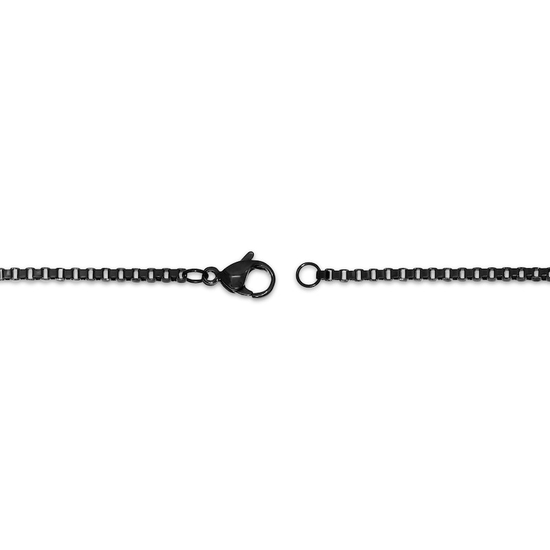 Solid Box Chain Necklace 2mm Black Ion-Plated Stainless Steel 20