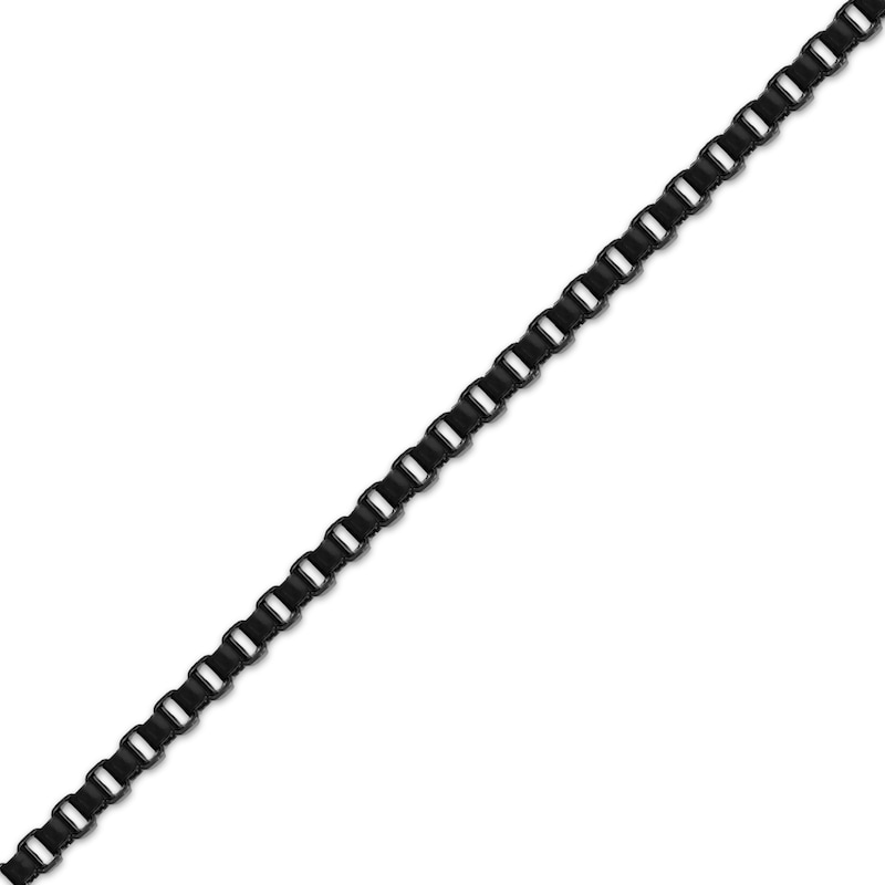 Main Image 2 of Box Chain Necklace 2mm Black Ion-Plated Solid Stainless Steel 24&quot;