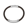 Thumbnail Image 2 of Men's Brown Leather Bracelet Stainless Steel 8.5&quot;