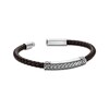 Thumbnail Image 3 of Men's Brown Leather Bracelet Stainless Steel 8.5&quot;