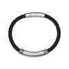 Thumbnail Image 2 of Men's Black Leather Bracelet Stainless Steel 8.5&quot;