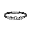 Thumbnail Image 1 of Men's Leather Bracelet Stainless Steel 8.5&quot;