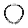 Thumbnail Image 2 of Men's Leather Bracelet Stainless Steel 8.5&quot;