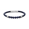 Thumbnail Image 1 of Men's Sodalite & Blue Leather Bracelet Stainless Steel 8.5&quot;