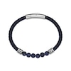 Thumbnail Image 1 of Men's Sodalite & Blue Leather Bracelet Stainless Steel 8.5"