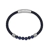 Thumbnail Image 2 of Men's Sodalite & Blue Leather Bracelet Stainless Steel 8.5&quot;