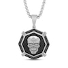 Thumbnail Image 1 of Men's Black Diamond Octagon Skull Necklace 1/4 ct tw Stainless Steel & Black Ion Plating 24"