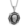 Thumbnail Image 2 of Men's Black Diamond Octagon Skull Necklace 1/4 ct tw Stainless Steel & Black Ion Plating 24"
