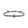 Thumbnail Image 1 of Men's Black Enamel Cross Charm & Black Hematite Bead Bolo Bracelet Stainless Steel
