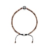 Thumbnail Image 2 of Men's Black Enamel Cross Charm & Brown Hematite Bead Bolo Bracelet Stainless Steel