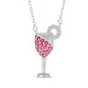 Thumbnail Image 1 of Lab-Created Ruby & White Lab-Created Sapphire Cocktail Necklace Sterling Silver 18&quot;
