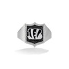 Thumbnail Image 1 of True Fans Cincinnati Bengals 1/6 CT. T.W. Diamond and Enamel Shield Ring in Sterling Silver
