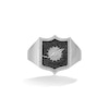 Thumbnail Image 1 of True Fans Miami Dolphins 1/6 CT. T.W. Diamond and Enamel Shield Ring in Sterling Silver