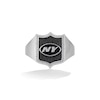 Thumbnail Image 1 of True Fans New York Jets 1/6 CT. T.W. Diamond and Enamel Shield Ring in Sterling Silver