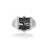 Thumbnail Image 1 of True Fans Seattle Seahawks 1/6 CT. T.W. Diamond and Enamel Shield Ring in Sterling Silver