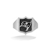 Thumbnail Image 1 of True Fans Tampa Bay Buccaneers 1/6 CT. T.W. Diamond and Enamel Shield Ring in Sterling Silver