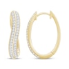 Thumbnail Image 1 of Diamond Curved Two-Row Hoop Earrings 1/2 ct tw 10K Yellow Gold