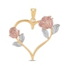 Thumbnail Image 1 of Heart & Roses Charm 14K Two-Tone Gold