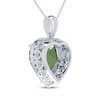 Thumbnail Image 3 of Heart-Shaped Green Quartz & White Lab-Created Sapphire Necklace Sterling Silver 18&quot;