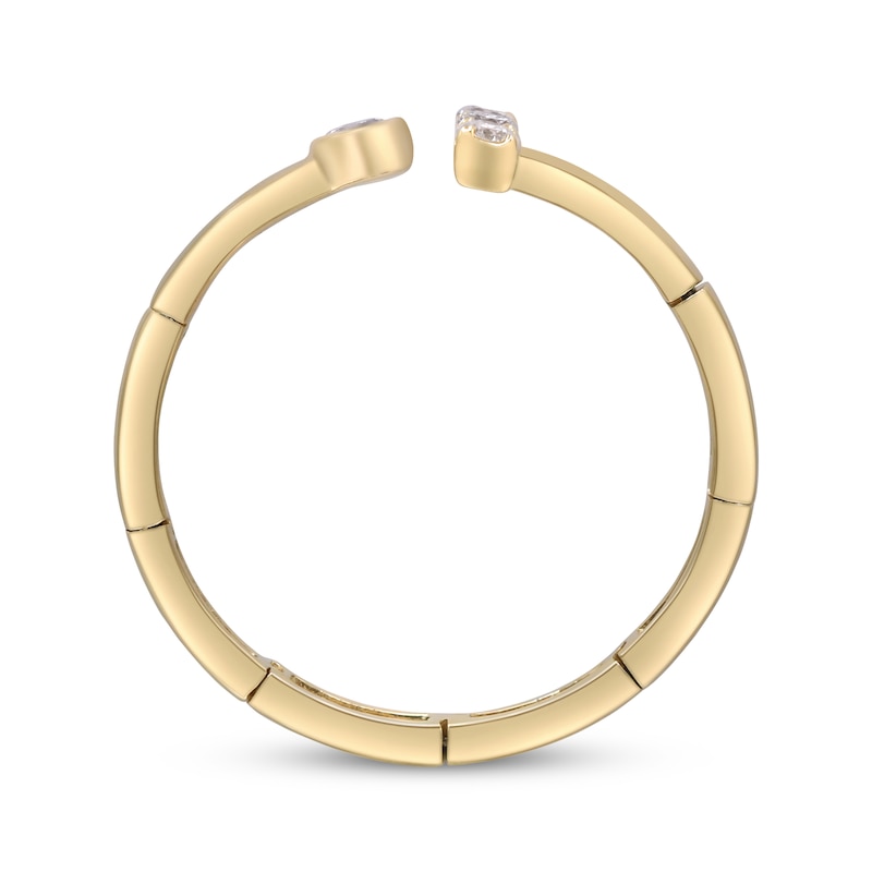 Main Image 2 of Diamond Deconstructed Flex Cuff Ring 1/8 ct tw 10K Yellow Gold