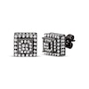 Thumbnail Image 0 of Men's White Sapphire Stepped Square Stud Earrings Black Ion-Plated Stainless Steel