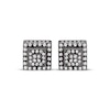 Thumbnail Image 1 of Men's White Sapphire Stepped Square Stud Earrings Black Ion-Plated Stainless Steel