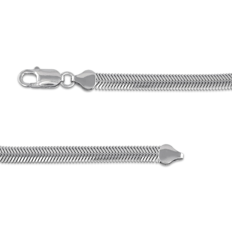 Main Image 3 of Diamond-Cut Oval Snake Chain Bracelet 6mm 92% Repurposed Semi-Solid Sterling Silver 7.5&quot;