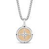 Thumbnail Image 1 of Men's Compass Necklace Stainless Steel & Yellow Ion Plating 24&quot;