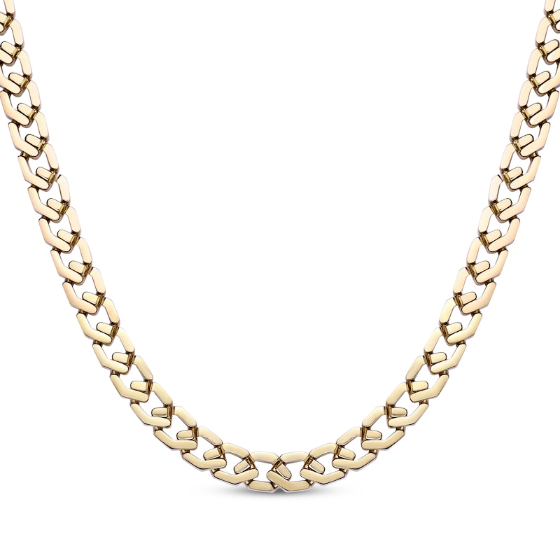 Main Image 1 of Fancy Link Chain Necklace 13mm Yellow Ion-Plated Solid Stainless Steel 24&quot;
