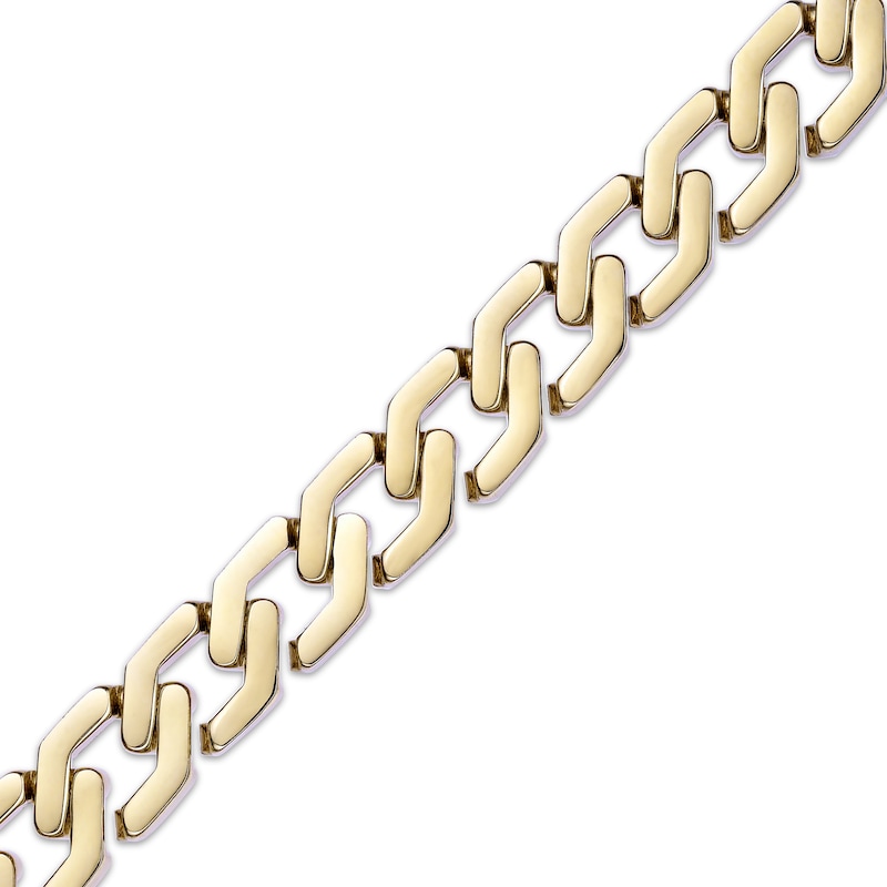 Main Image 2 of Fancy Link Chain Necklace 13mm Yellow Ion-Plated Solid Stainless Steel 24&quot;