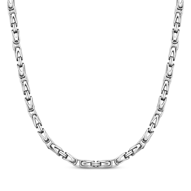Main Image 1 of Byzantine Chain Necklace 6mm Solid Stainless Steel 24&quot;
