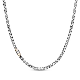 Box Chain Necklace 4.5mm Solid Stainless Steel & Yellow Ion Plating 22"