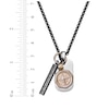 Thumbnail Image 5 of Men's Multi-Pendant Necklace Stainless Steel with Black & Yellow Ion Plating 24&quot;