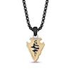 Thumbnail Image 3 of Men's Black Agate Arrowhead Necklace Black & Yellow Ion-Plated Stainless Steel 24&quot;