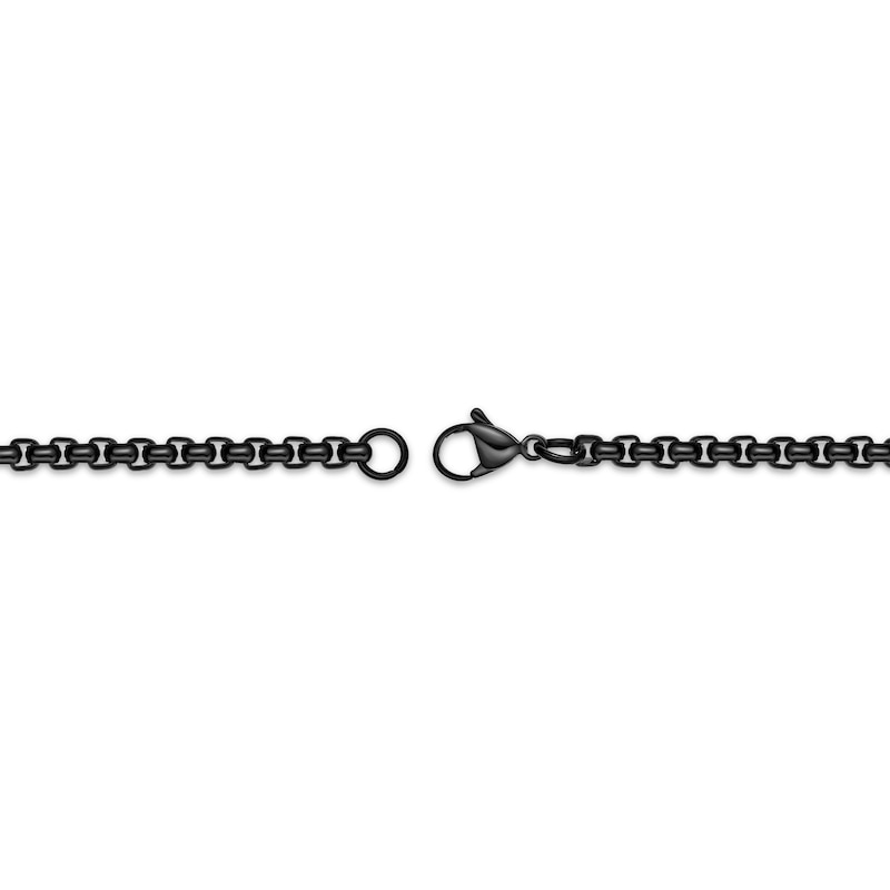 Main Image 4 of Men's Black Agate Arrowhead Necklace Black & Yellow Ion-Plated Stainless Steel 24&quot;