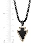 Thumbnail Image 5 of Men's Black Agate Arrowhead Necklace Black & Yellow Ion-Plated Stainless Steel 24&quot;