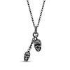 Thumbnail Image 1 of Men's Antique-Finish Skull Necklace Black Ion-Plated Stainless Steel 24&quot;