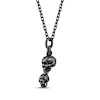 Thumbnail Image 2 of Men's Antique-Finish Skull Necklace Black Ion-Plated Stainless Steel 24&quot;