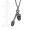 Thumbnail Image 4 of Men's Antique-Finish Skull Necklace Black Ion-Plated Stainless Steel 24&quot;
