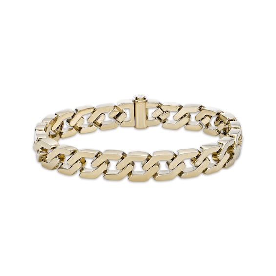 Fancy Link Chain Bracelet 13mm Yellow Ion-Plated Stainless Steel 8.25"