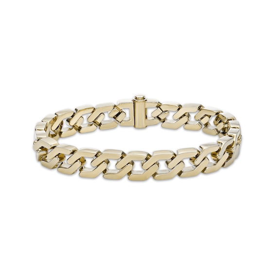 Fancy Link Chain Bracelet 13mm Yellow Ion-Plated Solid Stainless Steel 8.25"