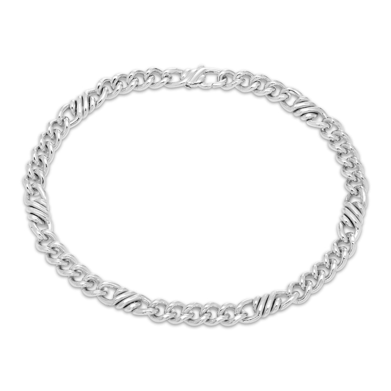Main Image 1 of Fancy Link Bracelet Solid Sterling Silver 8.5&quot;
