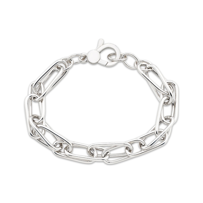 Main Image 2 of Textured Infinity Link Bracelet Hollow Sterling Silver 7.5&quot;