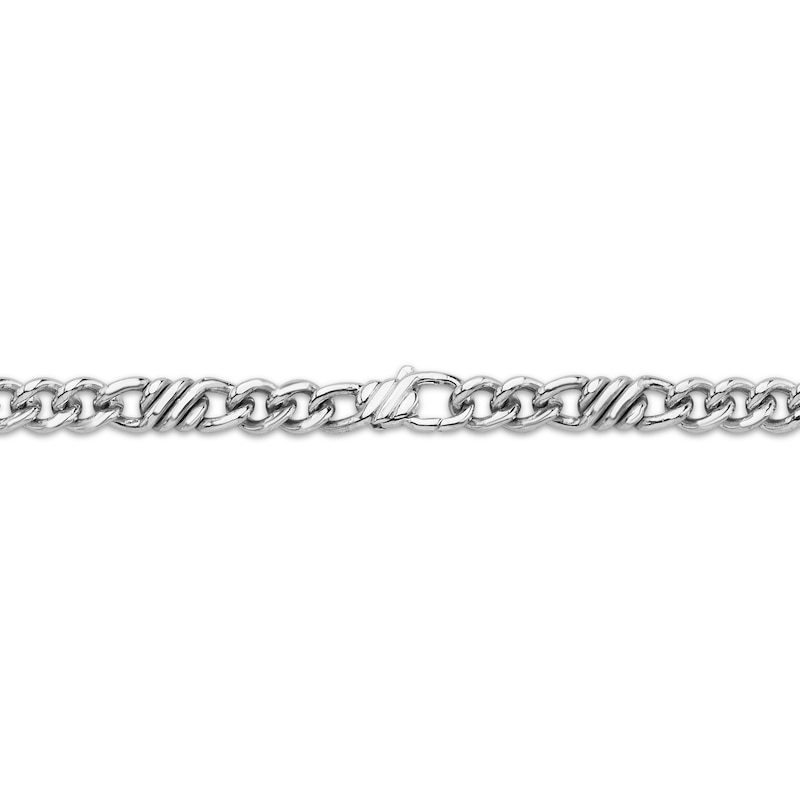 Main Image 2 of Fancy Link Necklace 5.4mm Solid Sterling Silver 22&quot;