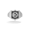 Thumbnail Image 1 of True Fans Pittsburgh Steelers 1/6 CT. T.W. Diamond and Enamel Shield Ring in Sterling Silver